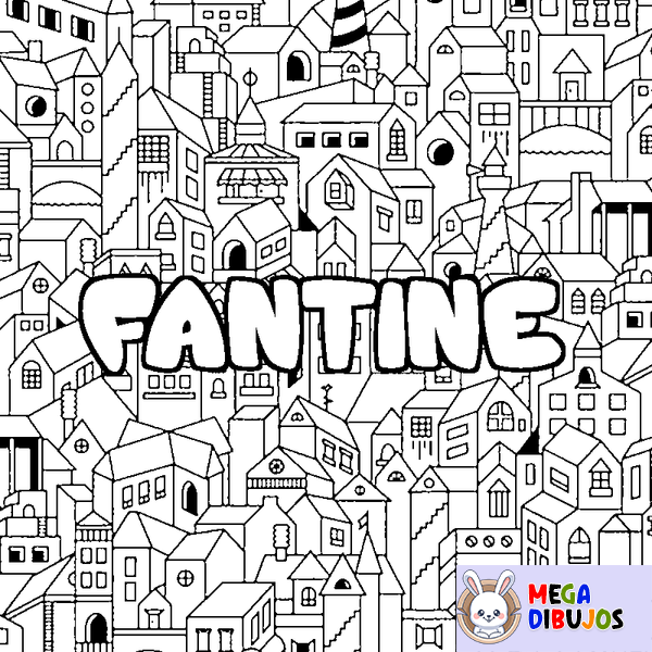 Coloraci&oacute;n del nombre FANTINE - decorado ciudad