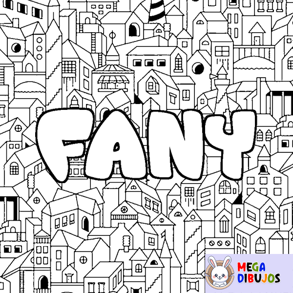 Coloraci&oacute;n del nombre FANY - decorado ciudad