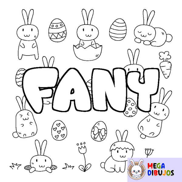 Coloraci&oacute;n del nombre FANY - decorado Pascua
