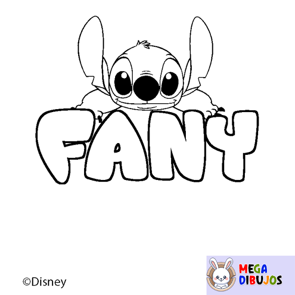 Coloraci&oacute;n del nombre FANY - decorado Stitch