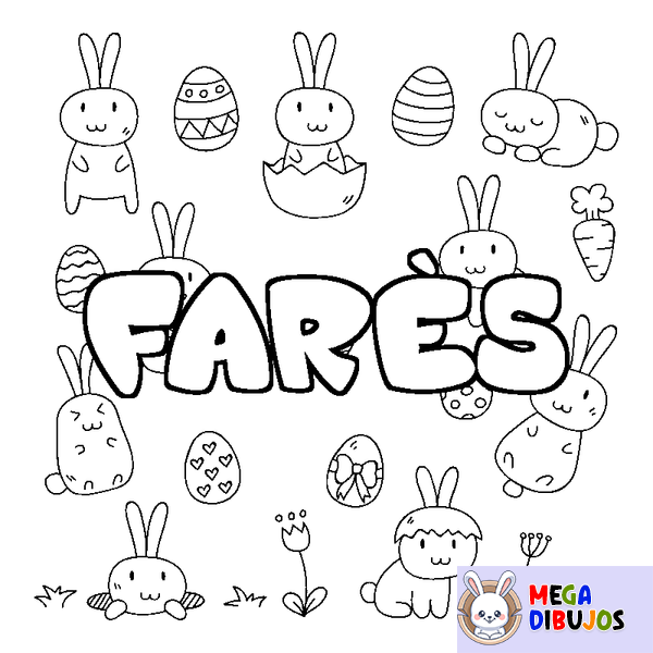 Coloraci&oacute;n del nombre FAR&Egrave;S - decorado Pascua