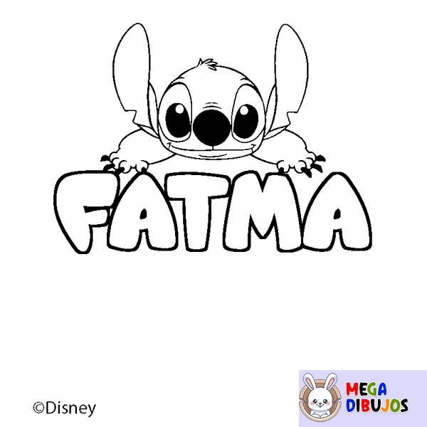 Coloraci&oacute;n del nombre FATMA - decorado Stitch