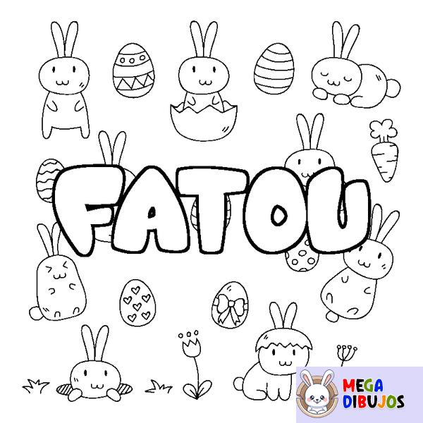 Coloraci&oacute;n del nombre FATOU - decorado Pascua