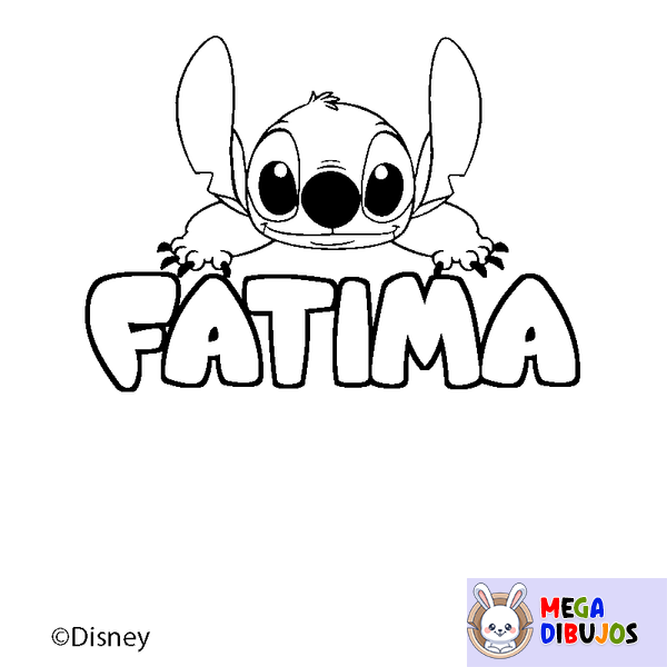 Coloraci&oacute;n del nombre FATIMA - decorado Stitch