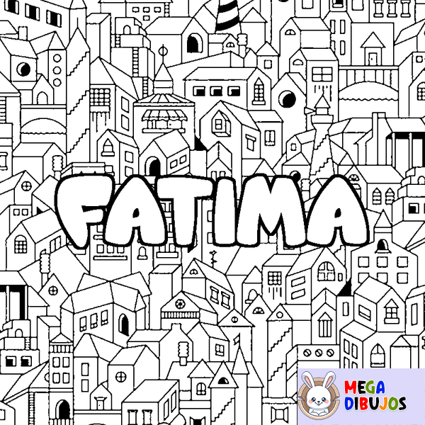 Coloraci&oacute;n del nombre FATIMA - decorado ciudad