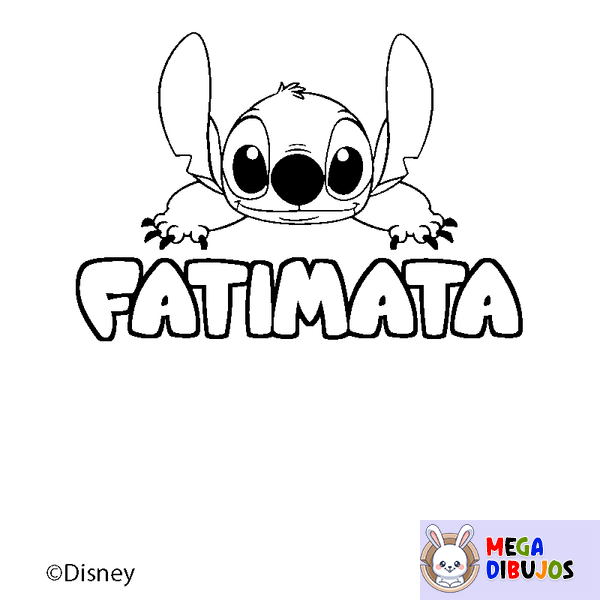 Coloraci&oacute;n del nombre FATIMATA - decorado Stitch