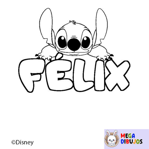 Coloraci&oacute;n del nombre F&Eacute;LIX - decorado Stitch