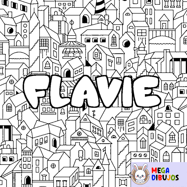 Coloraci&oacute;n del nombre FLAVIE - decorado ciudad