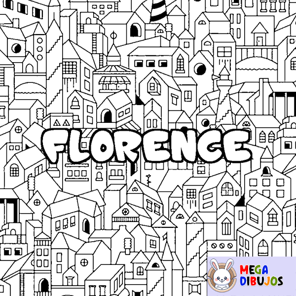 Coloraci&oacute;n del nombre FLORENCE - decorado ciudad