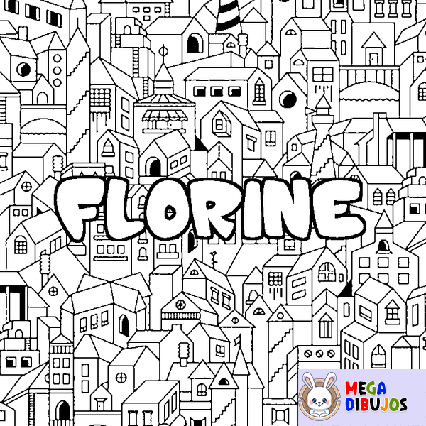 Coloraci&oacute;n del nombre FLORINE - decorado ciudad