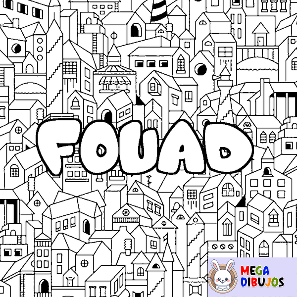 Coloraci&oacute;n del nombre FOUAD - decorado ciudad