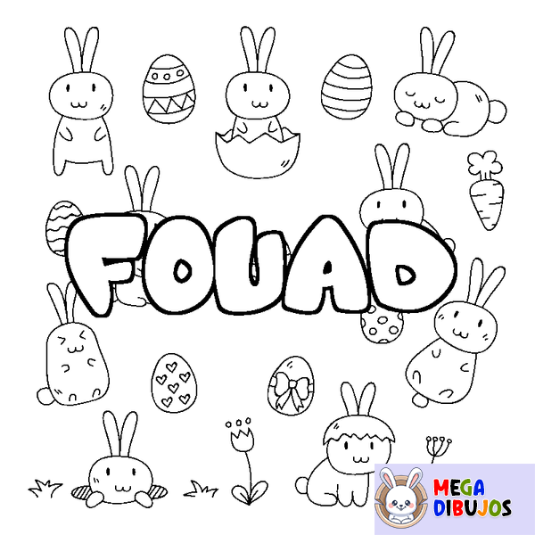 Coloraci&oacute;n del nombre FOUAD - decorado Pascua