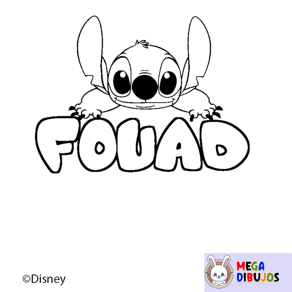 Coloraci&oacute;n del nombre FOUAD - decorado Stitch