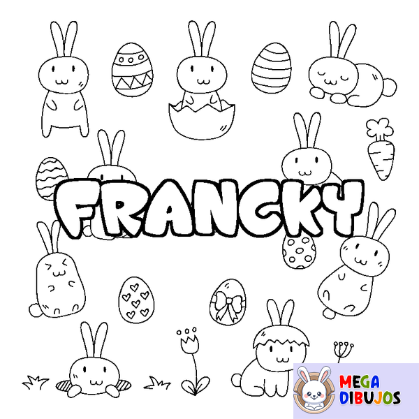 Coloraci&oacute;n del nombre FRANCKY - decorado Pascua