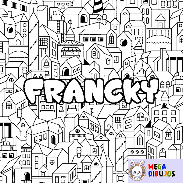 Coloraci&oacute;n del nombre FRANCKY - decorado ciudad