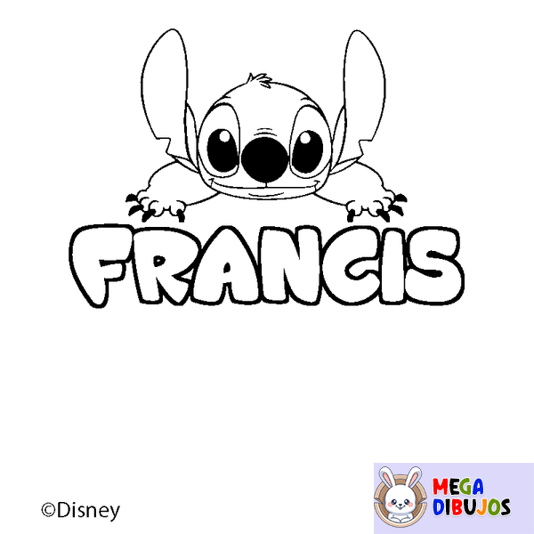 Coloraci&oacute;n del nombre FRANCIS - decorado Stitch