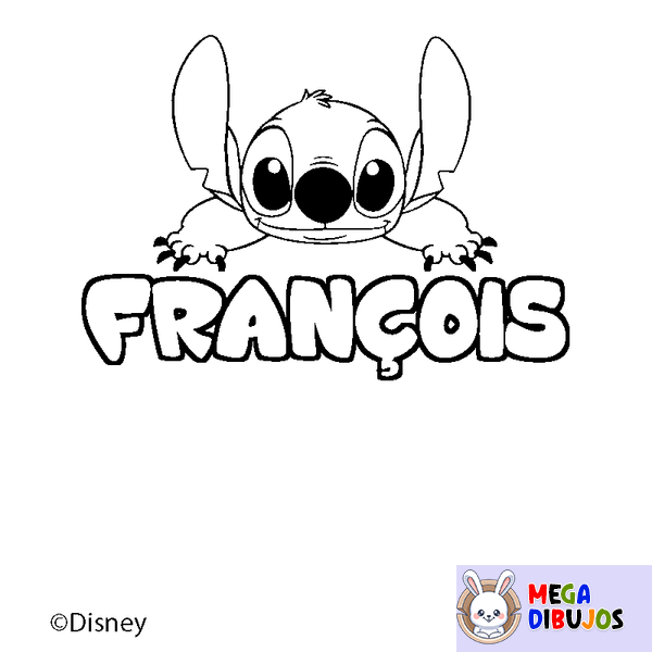 Coloraci&oacute;n del nombre FRAN&Ccedil;OIS - decorado Stitch