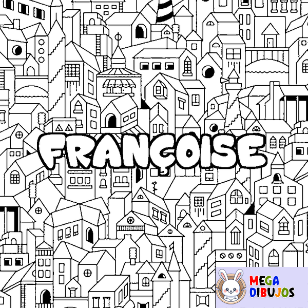 Coloraci&oacute;n del nombre FRAN&Ccedil;OISE - decorado ciudad