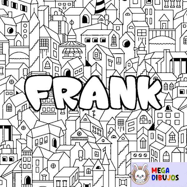 Coloraci&oacute;n del nombre FRANK - decorado ciudad