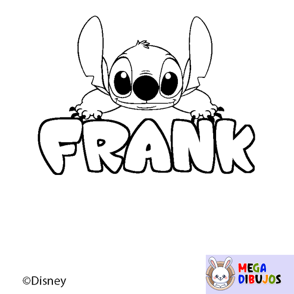Coloraci&oacute;n del nombre FRANK - decorado Stitch