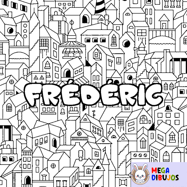 Coloraci&oacute;n del nombre FR&Eacute;D&Eacute;RIC - decorado ciudad