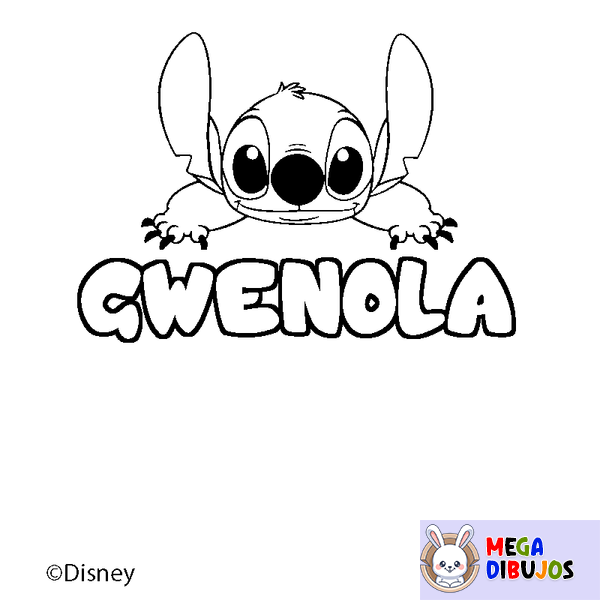 Coloraci&oacute;n del nombre GWENOLA - decorado Stitch