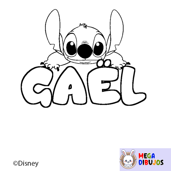 Coloraci&oacute;n del nombre GA&Euml;L - decorado Stitch