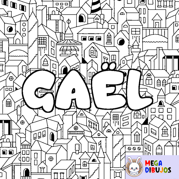 Coloraci&oacute;n del nombre GA&Euml;L - decorado ciudad