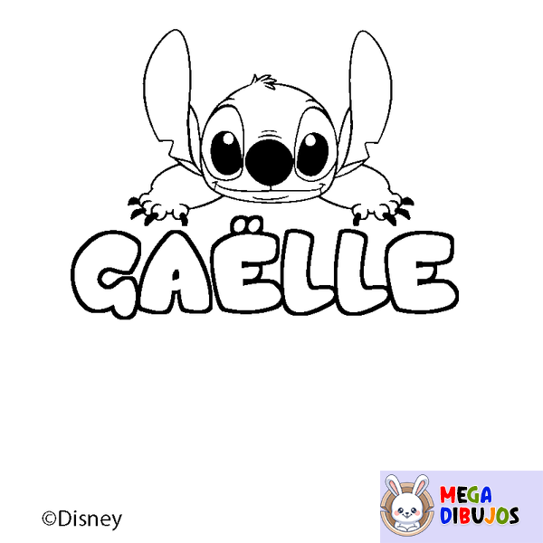 Coloraci&oacute;n del nombre GA&Euml;LLE - decorado Stitch