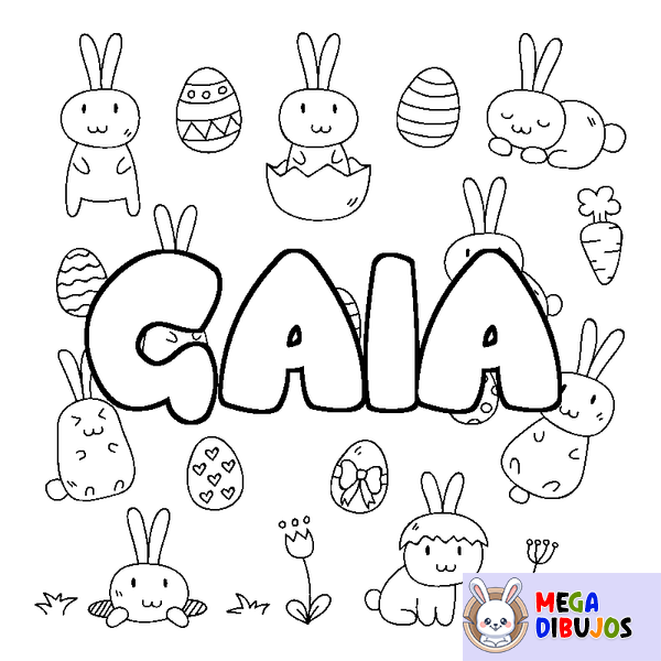 Coloraci&oacute;n del nombre GAIA - decorado Pascua