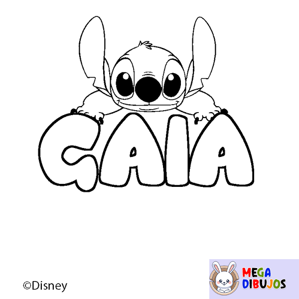 Coloraci&oacute;n del nombre GAIA - decorado Stitch