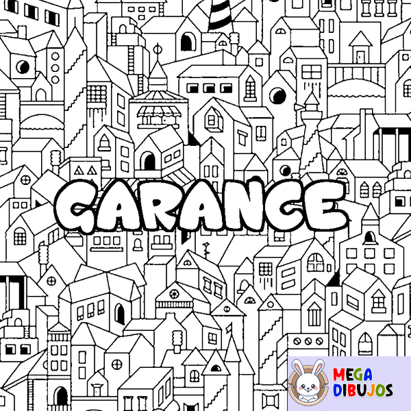 Coloraci&oacute;n del nombre GARANCE - decorado ciudad