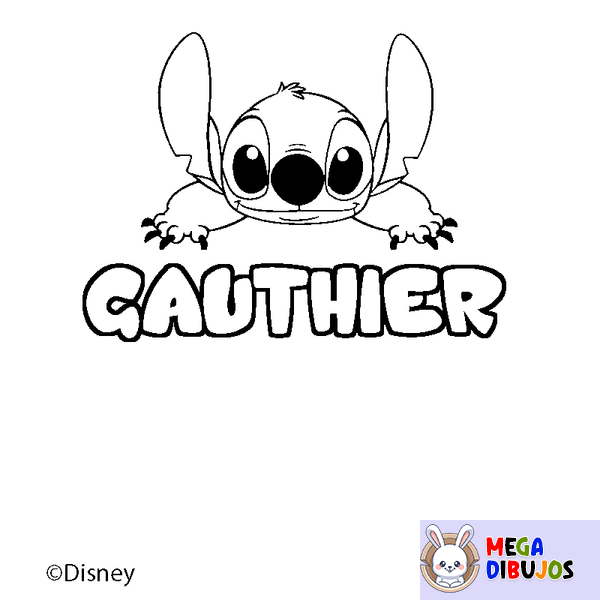 Coloraci&oacute;n del nombre GAUTHIER - decorado Stitch