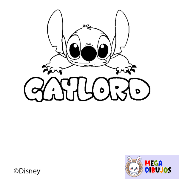 Coloraci&oacute;n del nombre GAYLORD - decorado Stitch