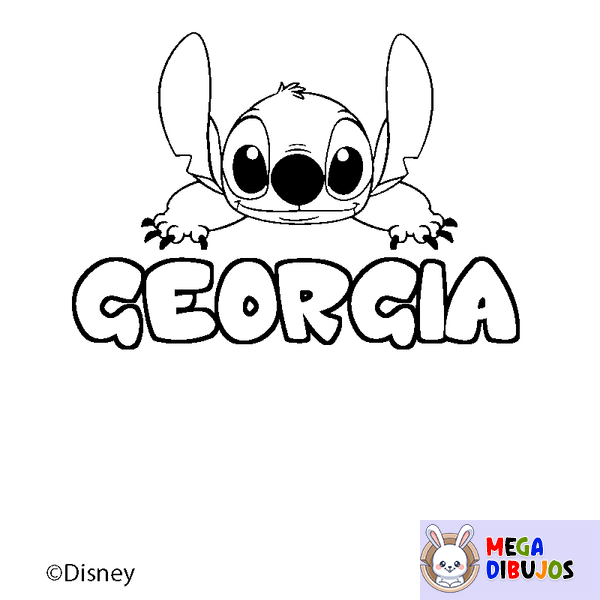 Coloraci&oacute;n del nombre GEORGIA - decorado Stitch
