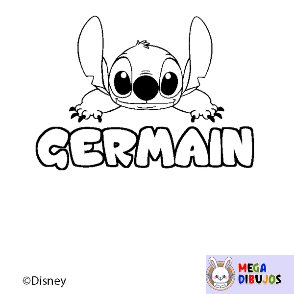 Coloraci&oacute;n del nombre GERMAIN - decorado Stitch