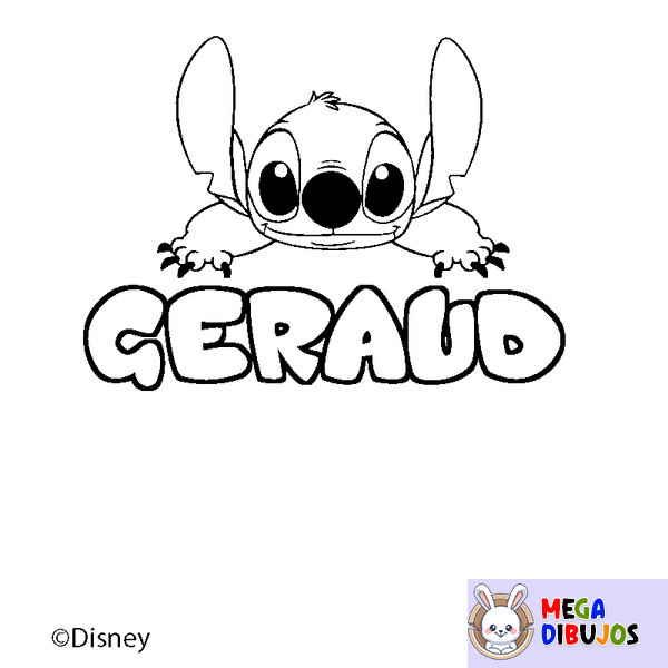 Coloraci&oacute;n del nombre GERAUD - decorado Stitch