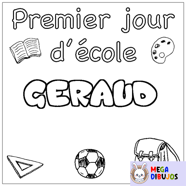 Coloraci&oacute;n del nombre GERAUD - decorado primer d&iacute;a de escuela