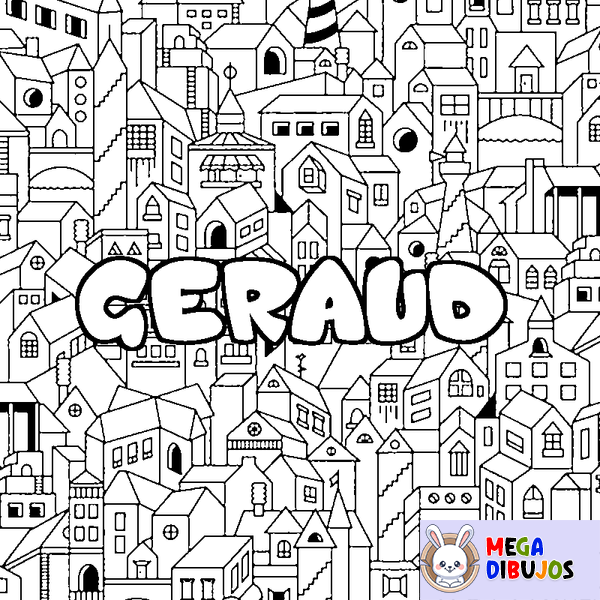 Coloraci&oacute;n del nombre GERAUD - decorado ciudad