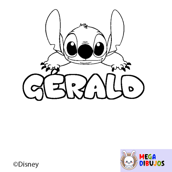 Coloraci&oacute;n del nombre G&Eacute;RALD - decorado Stitch