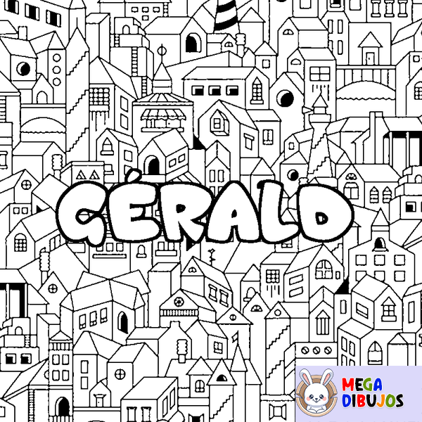 Coloraci&oacute;n del nombre G&Eacute;RALD - decorado ciudad