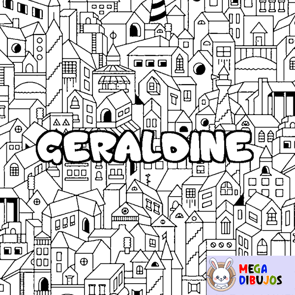 Coloraci&oacute;n del nombre GERALDINE - decorado ciudad