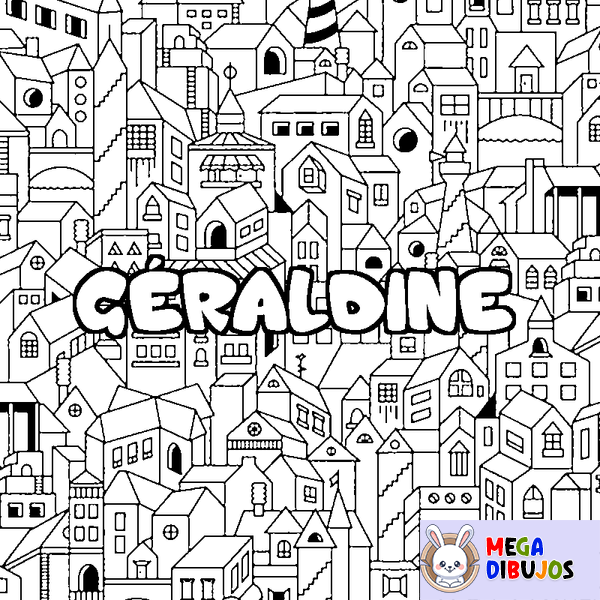 Coloraci&oacute;n del nombre G&Eacute;RALDINE - decorado ciudad