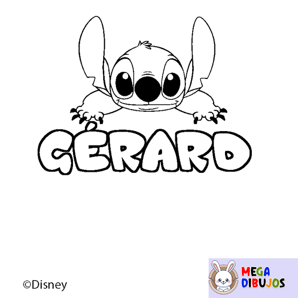 Coloraci&oacute;n del nombre G&Eacute;RARD - decorado Stitch