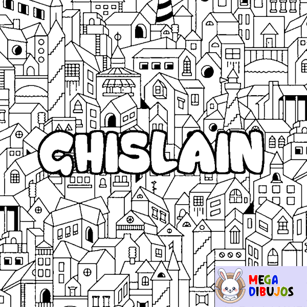 Coloraci&oacute;n del nombre GHISLAIN - decorado ciudad