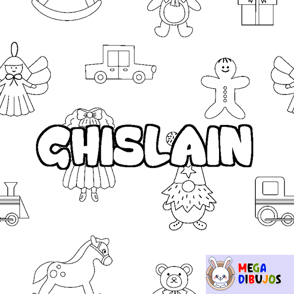 Coloraci&oacute;n del nombre GHISLAIN - decorado juguetes