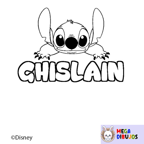 Coloraci&oacute;n del nombre GHISLAIN - decorado Stitch