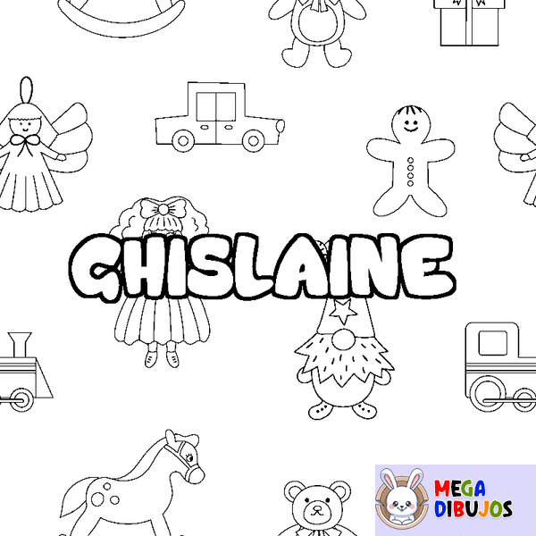 Coloraci&oacute;n del nombre GHISLAINE - decorado juguetes