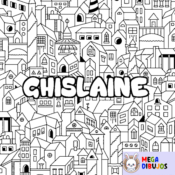 Coloraci&oacute;n del nombre GHISLAINE - decorado ciudad