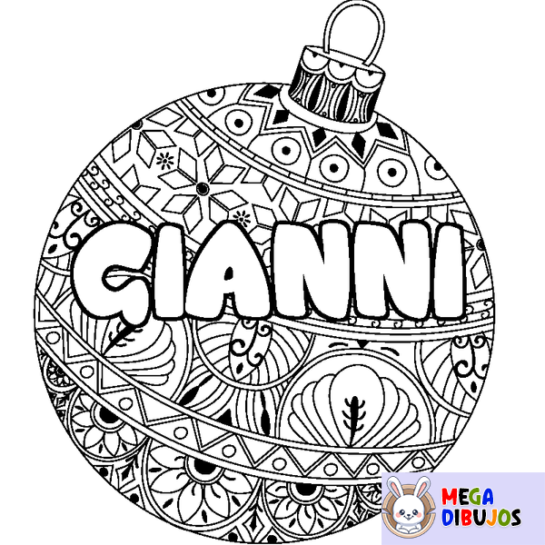 Coloraci&oacute;n del nombre GIANNI - decorado bola de Navidad